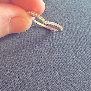 Rose gold diamond chevron band originally from helzburg jewelers